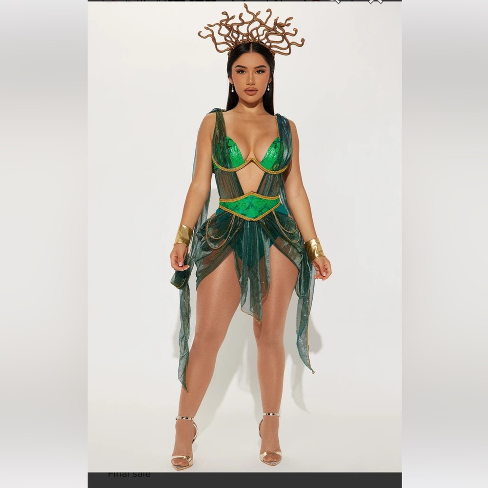 Serpent Queen 3 Piece Costume Set - Green/combo